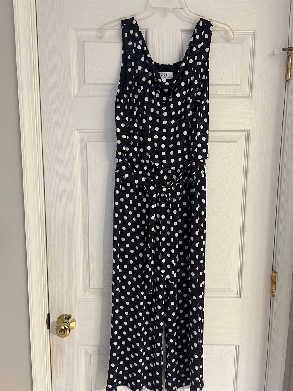Soho Black & White Polka Dot Wide Leg Jumpsuit